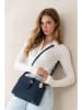 Anna Morellini Leren schoudertas "Adelma" donkerblauw - (B)25 x (H)20 x (D)14 cm