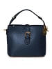 Anna Morellini Leder-Schultertasche "Adelma" in Dunkelblau - (B)25 x (H)20 x (T)14 cm