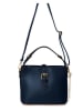 Anna Morellini Leder-Schultertasche "Adelma" in Dunkelblau - (B)25 x (H)20 x (T)14 cm