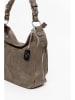 Anna Morellini Leder-Schultertasche "Forena" in Taupe - (B)32 x (H)25 x (T)11 cm