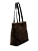 Anna Morellini Leder-Schultertasche "Fiorisa" in Braun - (B)34 x (H)30 x (T)14 cm