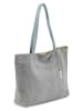 Anna Morellini Leder-Schultertasche "Fiorisa" in Hellgrau - (B)34 x (H)30 x (T)14 cm