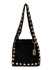 Anna Morellini Leder-Schultertasche "Lania" in Schwarz - (B)25 x (H)22 x (T)9 cm