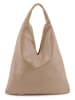 Anna Morellini Leren schoudertas "Chersilina" taupe - (B)40 x (H)48 x (D)2 cm