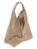 Anna Morellini Leder-Schultertasche "Chersilina" in Taupe - (B)40 x (H)48 x (T)2 cm