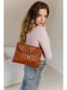 Anna Morellini Leren schoudertas "Gelita" cognackleurig - (B)32 x (H)22 x (D)5 cm