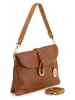 Anna Morellini Leren schoudertas "Gelita" cognackleurig - (B)32 x (H)22 x (D)5 cm