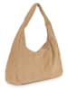 Anna Morellini Leder-Schultertasche "Lucrita" in Beige - (B)42 x (H)49 x (T)18 cm