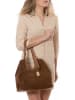 Anna Morellini Leder-Schultertasche "Cletta" in Hellbraun - (B)42 x (H)33 x (T)14 cm