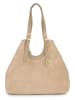 Anna Morellini Leder-Schultertasche "Cletta" in Beige - (B)42 x (H)33 x (T)14 cm