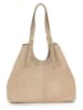 Anna Morellini Leren schoudertas "Cletta" beige - (B)42 x (H)33 x (D)14 cm