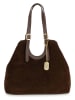 Anna Morellini Leder-Schultertasche "Cletta" in Dunkelbraun - (B)42 x (H)33 cm