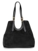 Anna Morellini Leder-Schultertasche "Cletta" in Schwarz - (B)42 x (H)33 x (T)14 cm
