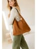 Anna Morellini Leder-Schultertasche "Darizita" in Cognac - (B)45 x (H)58 x (T)5 cm
