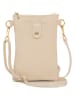 Anna Morellini Leren schoudertas "Erica" beige - (B)14 x (H)21 x (D)1 cm