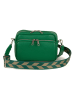 Anna Morellini Leder-Umhängetasche "Erminia" in Grün - (B)22 x (H)17 x (T)9 cm