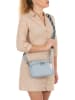 Anna Morellini Leder-Umhängetasche "Erminia" in Hellblau - (B)22 x (H)17 x (T)9 cm