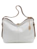 Anna Morellini Leder-Schultertasche "Gigliola" in Weiß - (B)37 x (H)28 x (T)14 cm