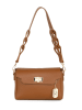 Anna Morellini Leder-Schultertasche "Veneranda" in Camel - (B)24 x (H)17 x (T)7 cm