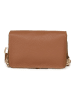 Anna Morellini Leder-Umhängetasche "Giusy" in Camel - (B)19 x (H)13 x (T)3 cm