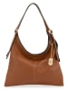Anna Morellini Leder-Schultertasche "Sylviana" in Hellbraun - (B)39 x (H)27 x (T)4 cm