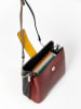 Anna Morellini Leren schoudertas "Ciosa" bordeaux/zwart - (B)22 x (H)17 x (D)10 cm