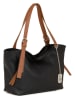 Anna Morellini Leder-Schultertasche in Schwarz/ Camel - (B)32 x (H)23 x (T)13 cm