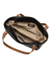 Anna Morellini Leder-Schultertasche in Schwarz/ Camel - (B)32 x (H)23 x (T)13 cm