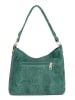 Anna Morellini Leder-Schultertasche "Linda" in Grün - (B)29 x (H)24 x (T)8 cm
