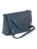 Anna Morellini Leder-Umhängetasche "Mirta" in Blau - (B)24 x (H)18 x (T)6 cm