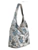 Anna Morellini Leder-Schultertasche "Guglielma" in Blau/ Weiß - (B)43 x (H)32 x (T)14 cm
