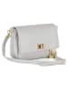 Anna Morellini Leder-Umhängetasche "Matalia" in Grau - (B)22 x (H)17 x (T)9 cm