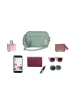Anna Morellini Leder-Umhängetasche "Micola" in Mint - (B)20 x (H)16 x (T)8 cm