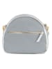 Anna Morellini Leren schoudertas "Romilda" grijs/zilverkleurig - (B)22 x (H)19 x (D)10 cm