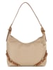 Anna Morellini Leder-Schultertasche "Marinella" in Beige - (B)31 x (H)22 x (T)10 cm