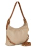 Anna Morellini Leder-Schultertasche "Marinella" in Beige - (B)31 x (H)22 x (T)10 cm