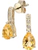 Revoni Gouden oorstekers met diamanten en citrienen