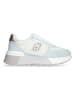 Liu Jo Leder-Sneakers in Creme/ Hellblau