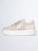 Liu Jo Leder-Sneakers in Beige/ Rosa/ Gold
