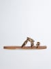 Liu Jo Leren slippers lichtbruin/bruin