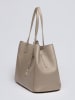 CXL by Christian Lacroix Leren schoudertas "Alesia" beige - (B)39 x (H)29 x (D)20 cm