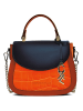 CXL by Christian Lacroix Leder-Henkeltasche "Haussmann" in Dunkelblau/ Rot - (B)23 x (H)20 x (T)11 cm