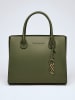 CXL by Christian Lacroix Leder-Henkeltasche "Montaigne" in Khaki - (B)31 x (H)26 x (T)15 cm
