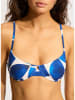 Seafolly Bikini-Oberteil in Blau/ Weiß