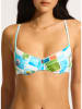 Seafolly Bikini-Oberteil in Türkis/ Weiß