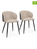 IDOMYA Factory 2er-Set: Esszimmerstühle "Léona" in Taupe/ Schwarz - (B)51 x (H)71 x (T)53 cm