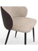 IDOMYA Factory 2er-Set: Esszimmerstühle "Léona" in Taupe/ Schwarz - (B)51 x (H)71 x (T)53 cm