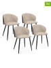 IDOMYA Factory 4er-Set: Esszimmerstühle "Léona" in Taupe/ Schwarz - (B)51 x (H)71 x (T)53 cm