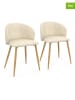 IDOMYA Factory 2er-Set: Esszimmerstühle "Léona" in Creme - (B)51 x (H)71 x (T)53 cm