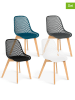 IDOMYA Factory 4er- Set: Stühle  in Anthrazit/ Schwarz/ Weiß/ Blau - (B)46 x (H)86 x (T)56 cm